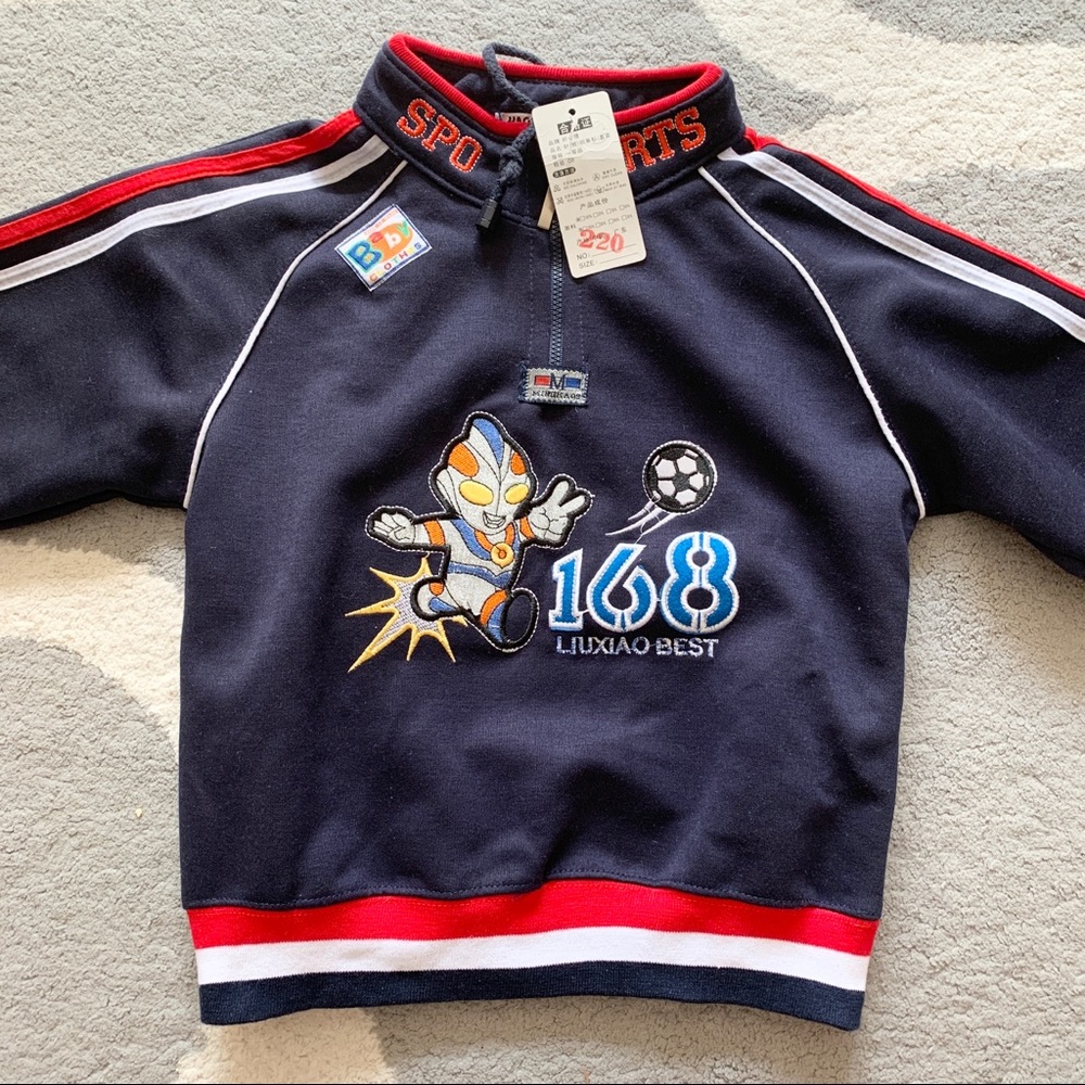 Boys Cute Navy Zip Up Sweater